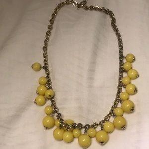 Yellow Bauble necklace w gold plated steel chain